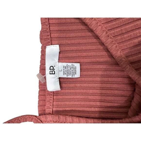 BP. Women's Brown Ribbed Knit Bodycon Midi Dress Size L Casual - Picture 3 of 4